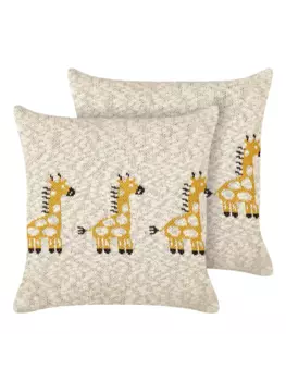 Декоративная подушка Beliani 2er Set Deko CHILARI, цвет beige/gelb