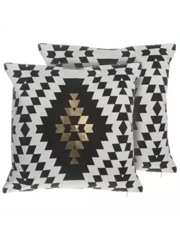 Декоративная подушка Beliani 2er Set Deko COLEUS, цвет wei/schwarz/gold