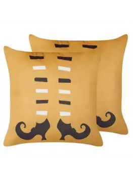 Декоративная подушка Beliani 2er Set Deko COVASNA, цвет orange/wei/schwarz