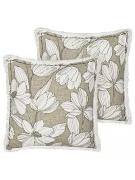 Декоративная подушка Beliani 2er Set Deko CYANOTIS, цвет wei/grn