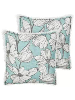 Декоративная подушка Beliani 2er Set Deko CYANOTIS, цвет wei/blau