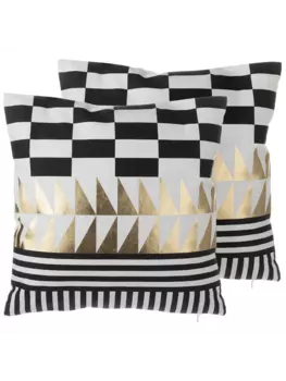 Декоративная подушка Beliani 2er Set Deko DALIA, цвет wei/schwarz/gold