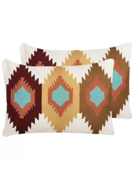 Декоративная подушка Beliani 2er Set Deko DANAPUR, цвет bunt/braun/blau