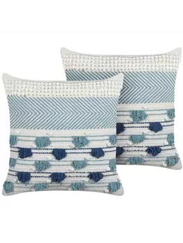 Декоративная подушка Beliani 2er Set Deko DATURA, цвет blau/wei