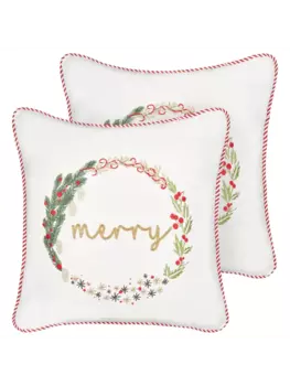 Декоративная подушка Beliani 2er Set Deko EUCHARIS, цвет wei/rot/gold