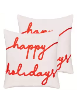 Декоративная подушка Beliani 2er Set Deko EXACUM, цвет wei/rot