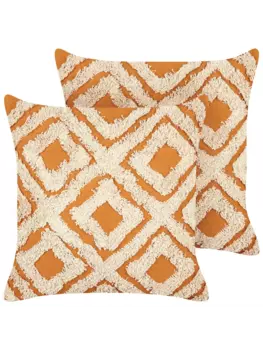 Декоративная подушка Beliani 2er Set Deko GILLY, цвет orange/wei