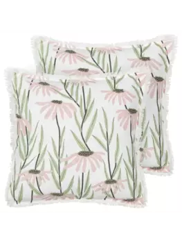 Декоративная подушка Beliani 2er Set Deko GYNURA, цвет bunt/wei/grn