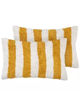 Декоративная подушка Beliani 2er Set Deko HELIANTHUS, цвет wei/gelb