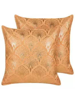 Декоративная подушка Beliani 2er Set Deko HOYA, цвет orange/gold