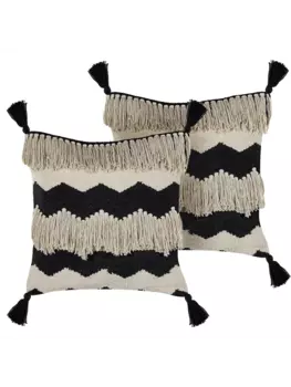 Декоративная подушка Beliani 2er Set Deko HYDRANGEA, цвет schwarz/beige