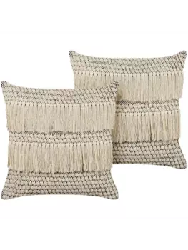 Декоративная подушка Beliani 2er Set Deko IRESINE, цвет beige/schwarz