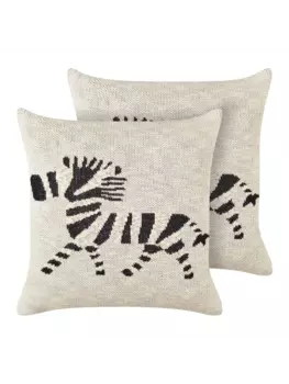 Декоративная подушка Beliani 2er Set Deko JABORI, цвет beige/wei/schwarz