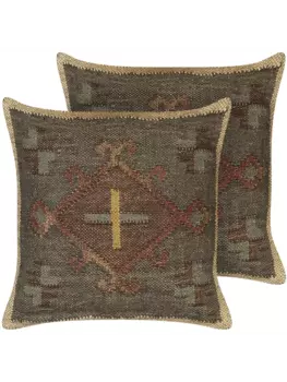 Декоративная подушка Beliani 2er Set Deko KATORA, цвет grn/bunt/braun