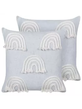 Декоративная подушка Beliani 2er Set Deko LEEA, цвет blau/wei