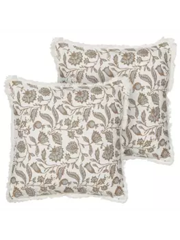 Декоративная подушка Beliani 2er Set Deko LIVISTONA, цвет wei/grau