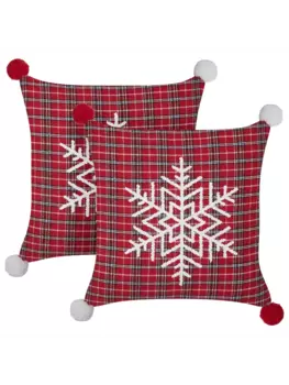 Декоративная подушка Beliani 2er Set Deko LONICERA, цвет rot/wei