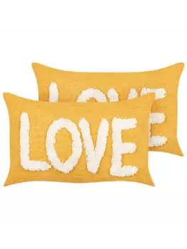 Декоративная подушка Beliani 2er Set Deko LOVE, желтый