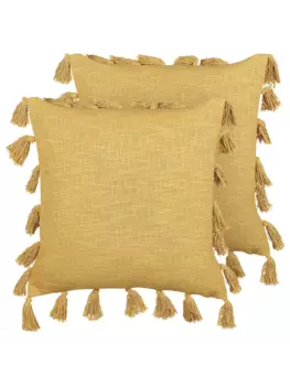 Декоративная подушка Beliani 2er Set Deko LYNCHIS, желтый