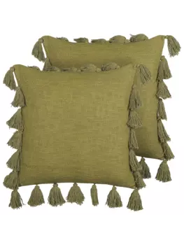 Декоративная подушка Beliani 2er Set Deko LYNCHIS, зеленый