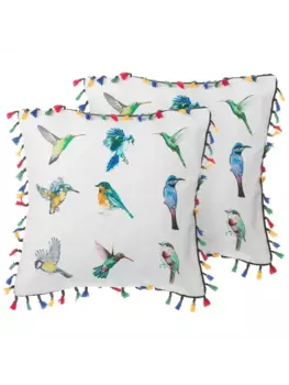 Декоративная подушка Beliani 2er Set Deko MALLOW, цвет bunt/blau/grn