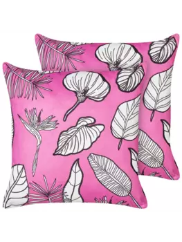 Декоративная подушка Beliani 2er Set Deko MALVA, цвет rosa/wei