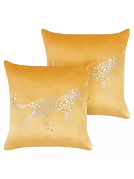 Декоративная подушка Beliani 2er Set Deko MARULA, цвет gelb/gold