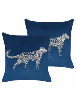 Декоративная подушка Beliani 2er Set Deko MARULA, цвет blau/gold