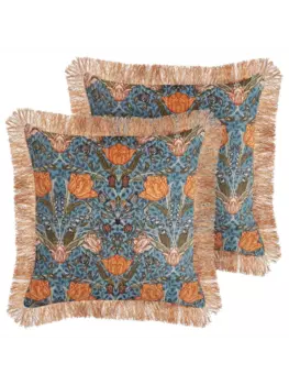 Декоративная подушка Beliani 2er Set Deko MITELLA, цвет blau/orange