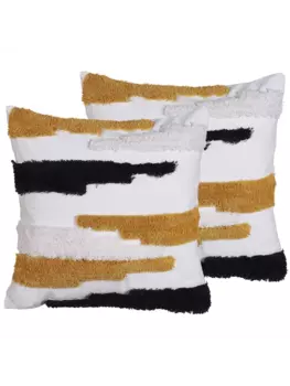 Декоративная подушка Beliani 2er Set Deko MONARDA, цвет bunt/wei/schwarz