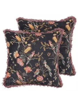 Декоративная подушка Beliani 2er Set Deko MORUS, цвет schwarz/rosa