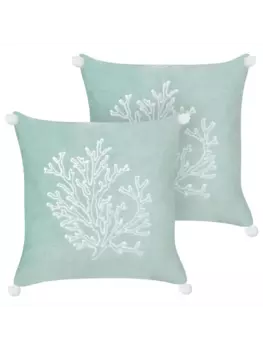 Декоративная подушка Beliani 2er Set Deko NORI, цвет grn/wei