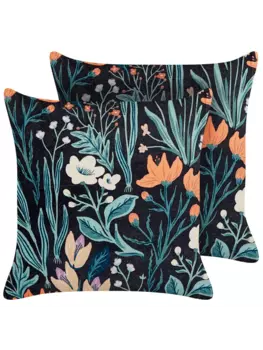 Декоративная подушка Beliani 2er Set Deko OSMUNDA, цвет schwarz/grn/orange