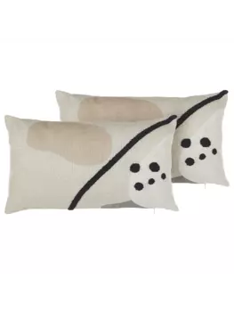 Декоративная подушка Beliani 2er Set Deko OSTEOSPERMUM, цвет beige/wei/schwarz