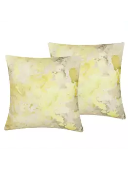 Декоративная подушка Beliani 2er Set Deko PACHIRA, цвет gelb/wei/grau