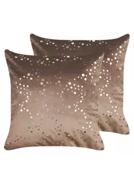 Декоративная подушка Beliani 2er Set Deko POPPY, цвет braun/gold