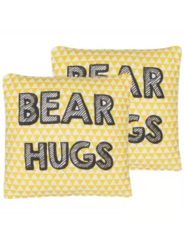 Декоративная подушка Beliani 2er Set Deko RADZKOT, цвет gelb/wei/schwarz