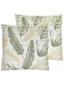 Декоративная подушка Beliani 2er Set Deko RHAPIS, цвет beige/grn