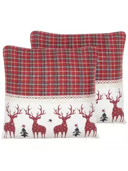 Декоративная подушка Beliani 2er Set Deko ROBBIE, цвет rot/wei