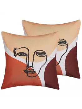 Декоративная подушка Beliani 2er Set Deko RUDBEKIA, цвет bunt/rot/orange