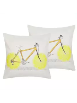 Декоративная подушка Beliani 2er Set Deko RUSCUS, цвет wei/braun/grau