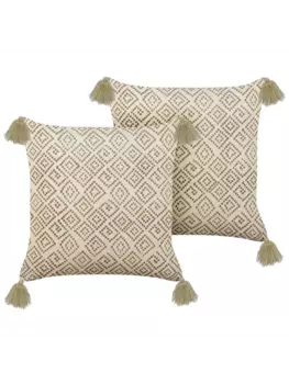 Декоративная подушка Beliani 2er Set Deko SANTOLINA, бежевый