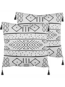 Декоративная подушка Beliani 2er Set Deko SCHEFFLERA, белый/черный