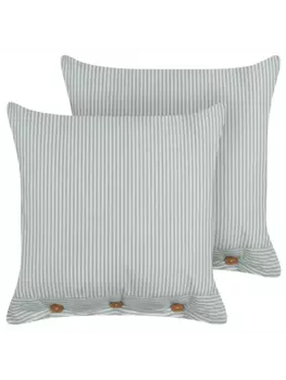 Декоративная подушка Beliani 2er Set Deko SEBRINE, цвет grn/wei/heller holzfarbton