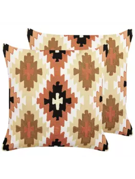 Декоративная подушка Beliani 2er Set Deko SERAMPORE, цвет bunt/wei/schwarz