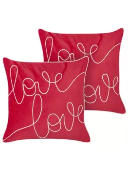 Декоративная подушка Beliani 2er Set Deko SIDERASIS, цвет rot/wei