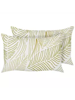 Декоративная подушка Beliani 2er Set Deko SPANDOREA, цвет wei/grn