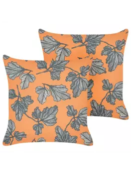 Декоративная подушка Beliani 2er Set Deko SPIREA, цвет orange/schwarz