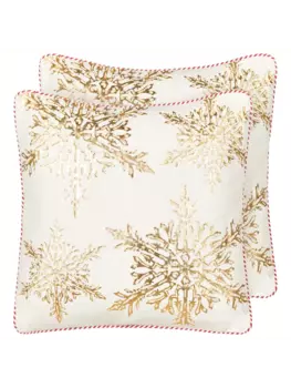 Декоративная подушка Beliani 2er Set Deko STAPELIA, цвет wei/gold/rot