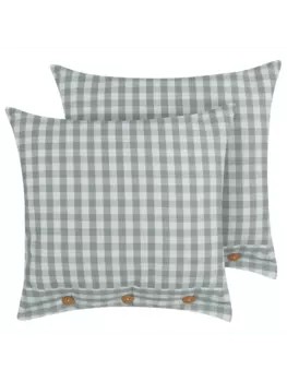 Декоративная подушка Beliani 2er Set Deko TALYA, цвет grn/wei/heller holzfarbton